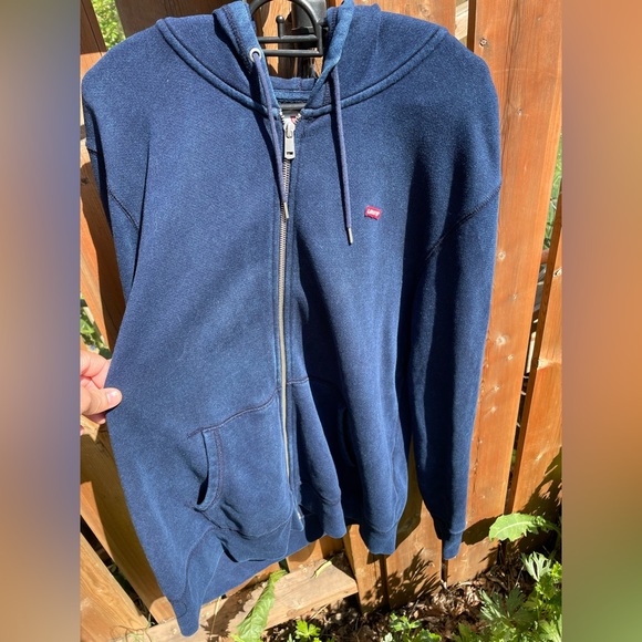 🐎 Levi’s San Francisco California US XL Metal Zip-Up Hoodie Blue Red NWOT 🐎 - Picture 2 of 10